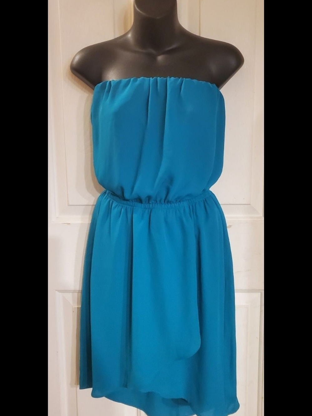 Express Strapless Teal Dress